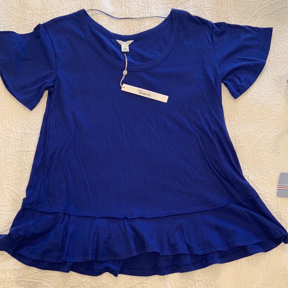 Royal blue peplum top from Nordstrom